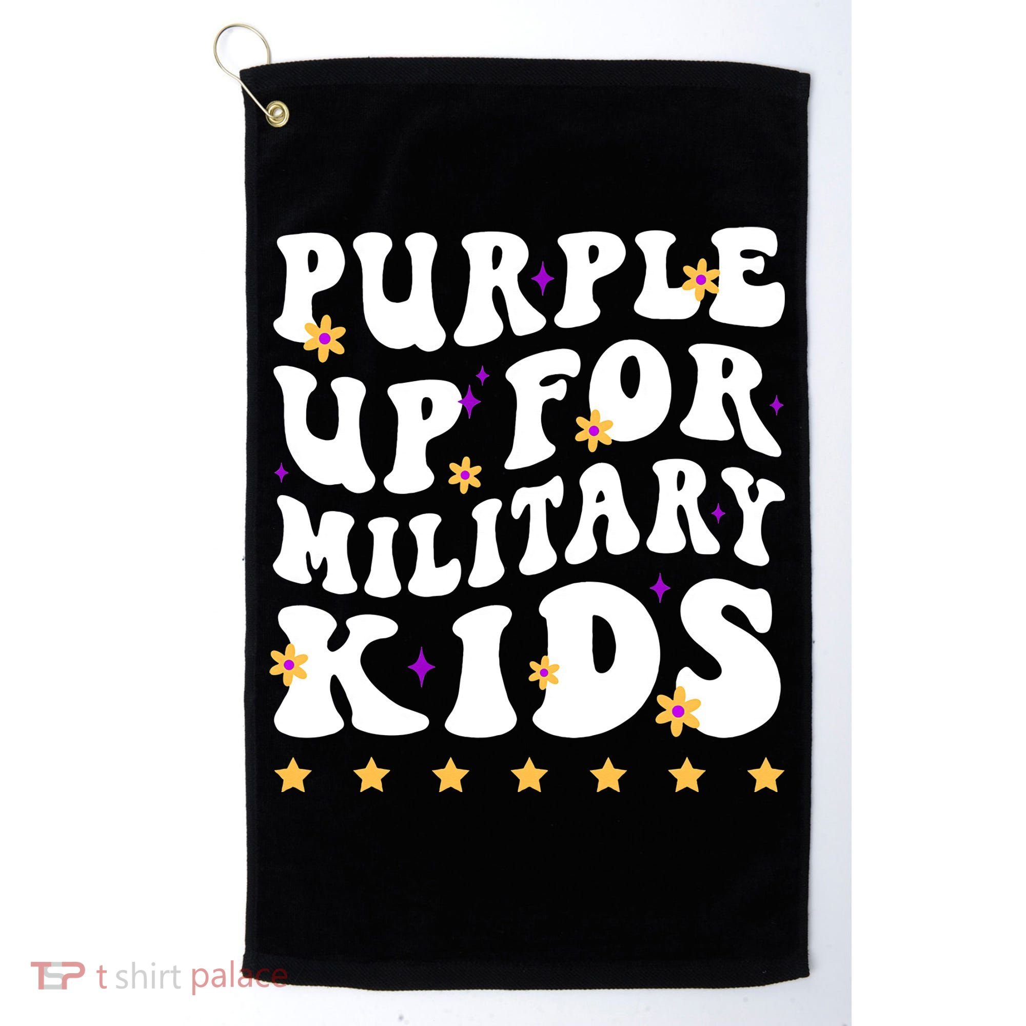 Groovy Purple Up For Military Military Child Month Golf Towel