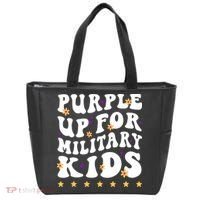 Groovy Purple Up For Military Military Child Month Tote Bag thumb 0