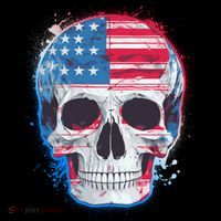 Grunge Paint USA American Flag Smiling Skull Coffee Mug thumb 5