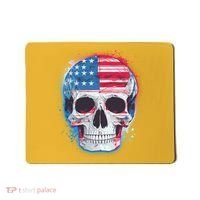 Grunge Paint USA American Flag Smiling Skull Mousepad thumb 0