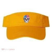 Grunge Paint USA American Flag Smiling Skull Visor thumb 0