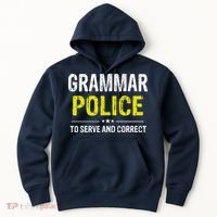 Grammar Police Wo And Funny Costume Idea Hoodie thumb 0