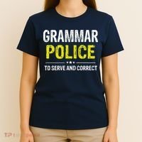 Grammar Police Wo And Funny Costume Idea T-Shirt thumb 4