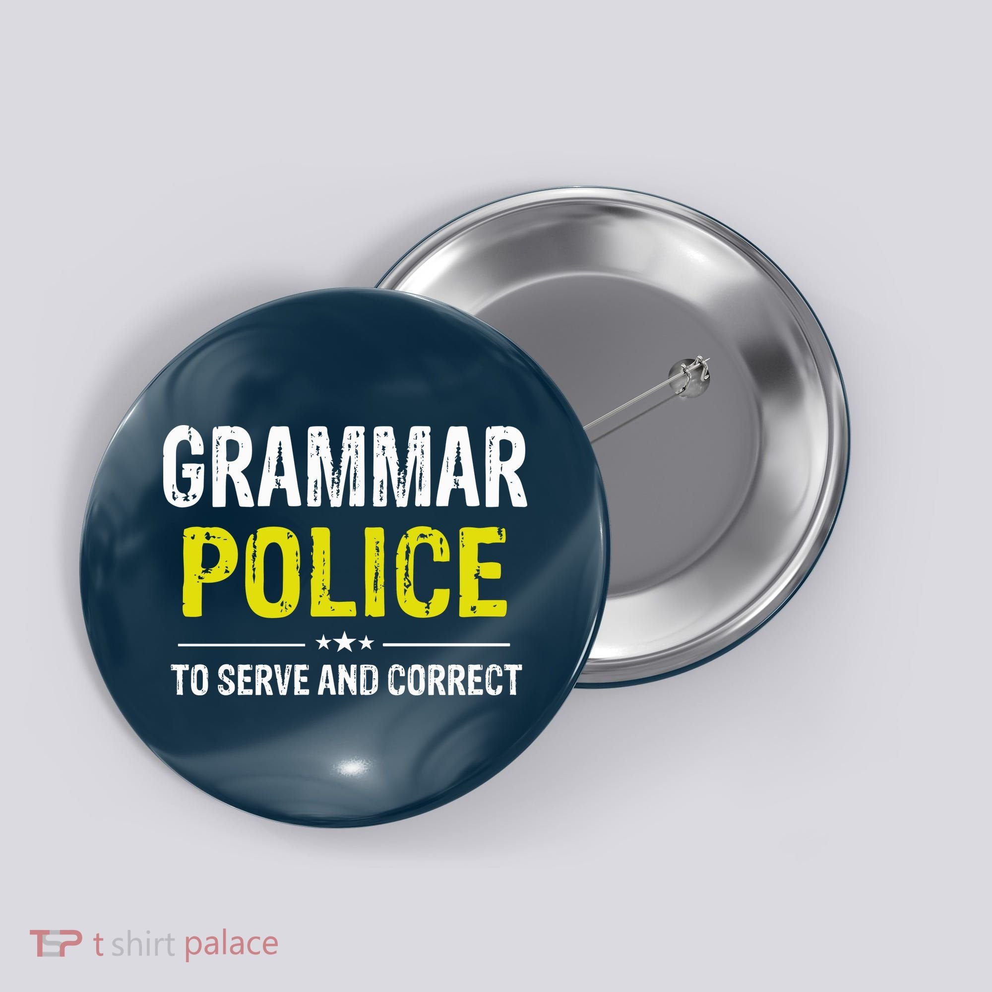 Grammar Police Wo And Funny Costume Idea Button