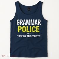 Grammar Police Wo And Funny Costume Idea Tank Top thumb 2