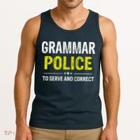 Grammar Police Wo And Funny Costume Idea Tank Top thumb 3