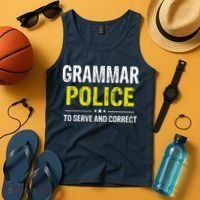 Grammar Police Wo And Funny Costume Idea Tank Top thumb 4