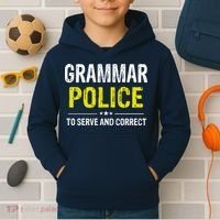 Grammar Police Wo And Funny Costume Idea Kids Hoodie thumb 2