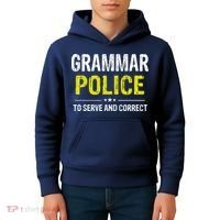 Grammar Police Wo And Funny Costume Idea Kids Hoodie thumb 4