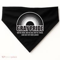 Gray Pride We're Here We're Old And Get Off Our Lawn USA-Made Doggie Bandana thumb 0