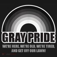 Gray Pride We're Here We're Old And Get Off Our Lawn Bucket Hat thumb 4