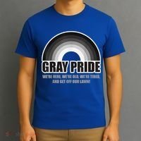 Gray Pride We're Here We're Old And Get Off Our Lawn T-Shirt thumb 3