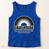 Gray Pride We're Here We're Old And Get Off Our Lawn Tank Top thumb 2