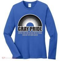 Gray Pride We're Here We're Old And Get Off Our Lawn Women's Long Sleeve Shirt thumb 0