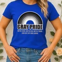 Gray Pride We're Here We're Old And Get Off Our Lawn Women's T-Shirt thumb 2