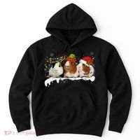Guinea Pigs With Christmas Lights And Santa Hat Cute Xmas Hoodie thumb 0