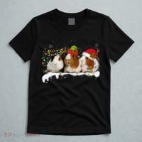Guinea Pigs With Christmas Lights And Santa Hat Cute Xmas T-Shirt thumb 5