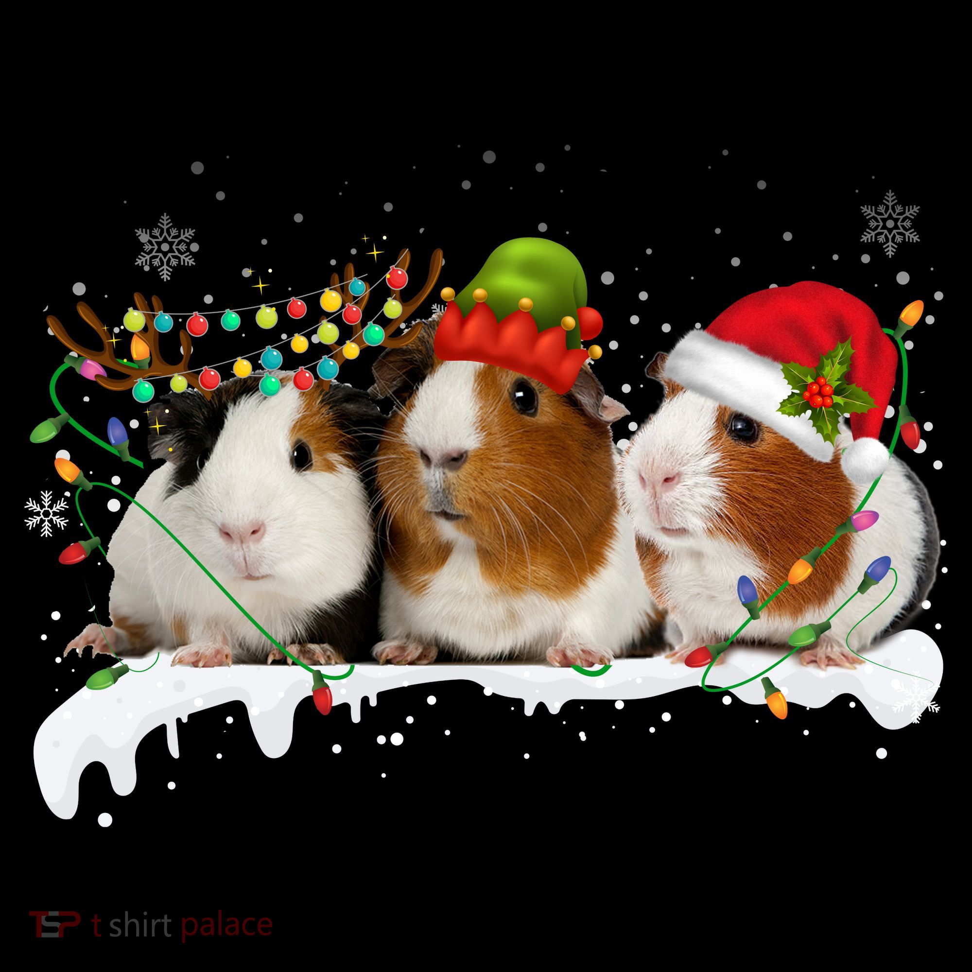 Guinea Pigs With Christmas Lights And Santa Hat Cute Xmas Coffee Mug