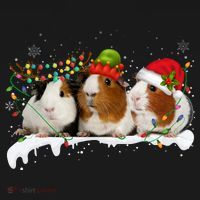Guinea Pigs With Christmas Lights And Santa Hat Cute Xmas Baby Bodysuit thumb 2