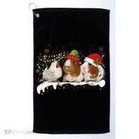 Guinea Pigs With Christmas Lights And Santa Hat Cute Xmas Golf Towel thumb 0