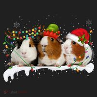 Guinea Pigs With Christmas Lights And Santa Hat Cute Xmas Golf Towel thumb 3