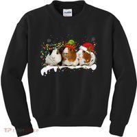 Guinea Pigs With Christmas Lights And Santa Hat Cute Xmas Kids Sweatshirt thumb 0