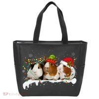 Guinea Pigs With Christmas Lights And Santa Hat Cute Xmas Tote Bag thumb 0