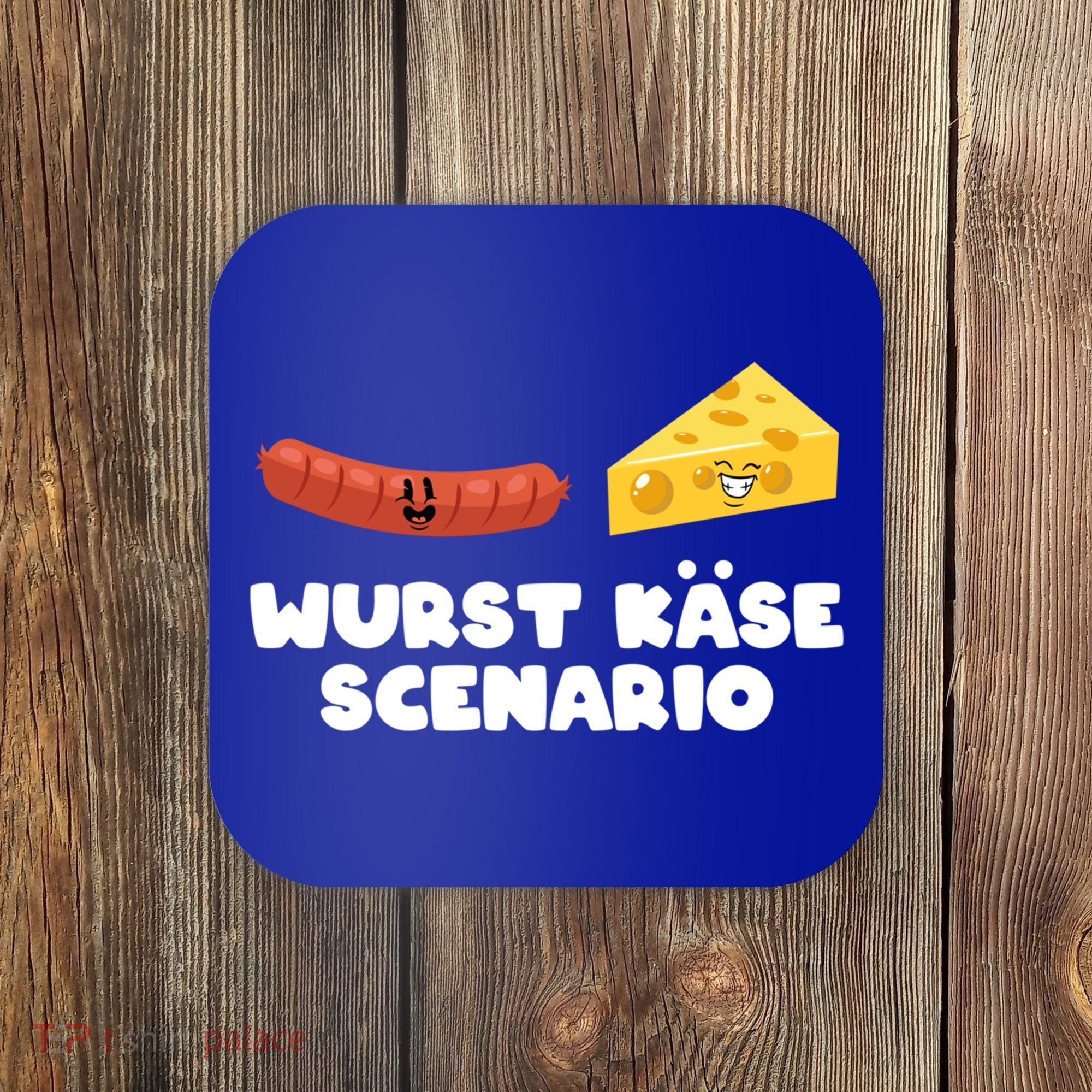 Ger Pun Wurst KäSe Scenario Sausage Cheese Funny Dad Joke Gift Coaster
