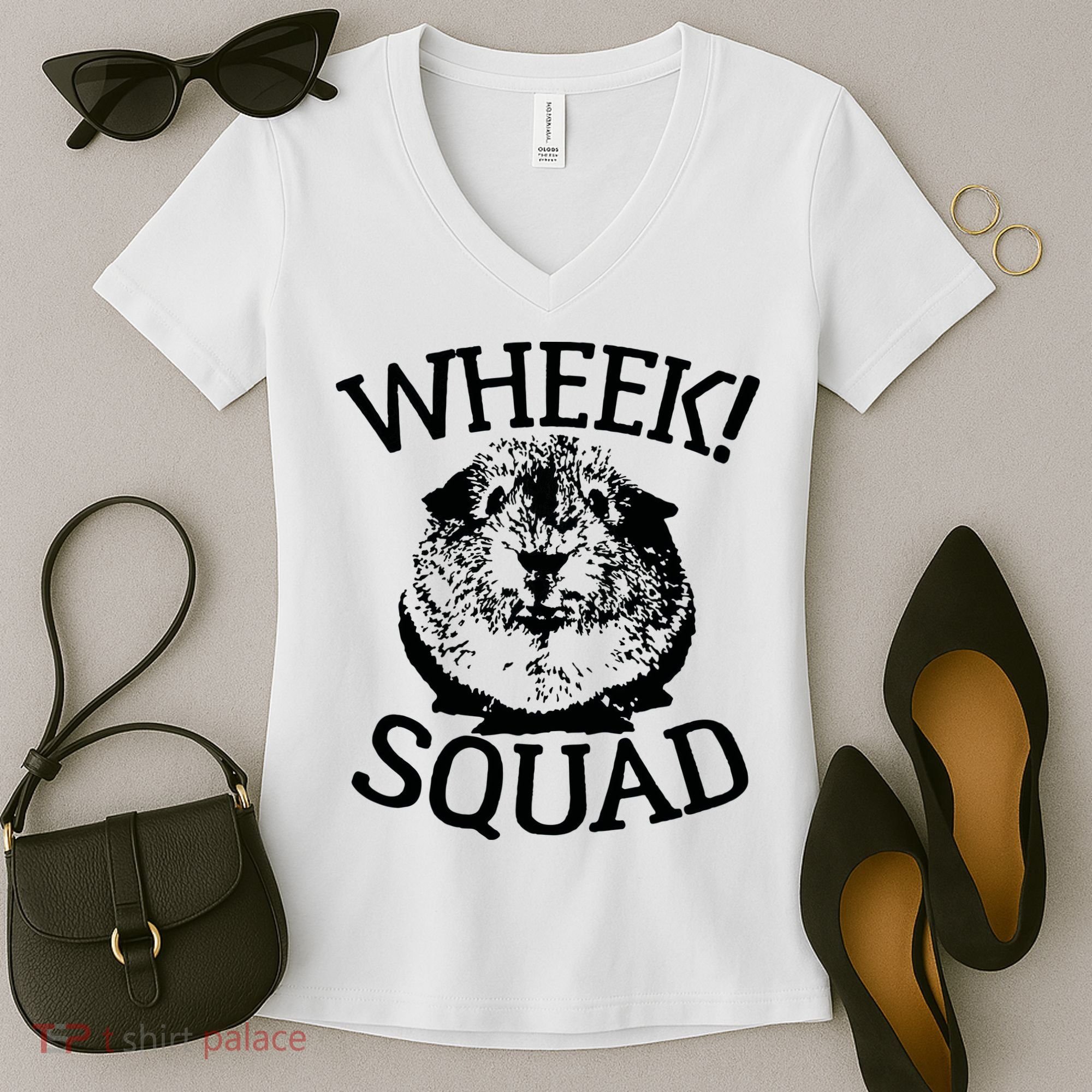 Guinea Pigs Wheek Squad Cute Funny Guinea Pig Shirts Women's V-Neck T-Shirt
