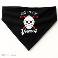 Go Puck Yourself Funny Hockey USA-Made Doggie Bandana thumb 0