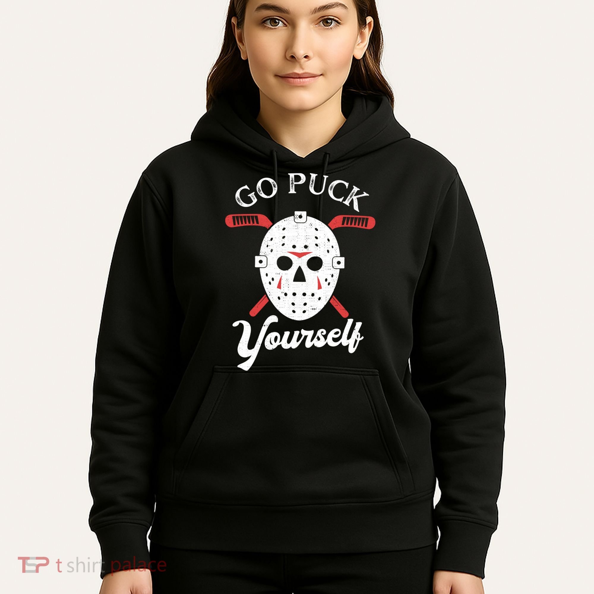 Go Puck Yourself Funny Hockey Hoodie