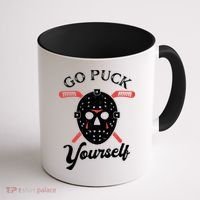 Go Puck Yourself Funny Hockey Coffee Mug thumb 1