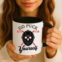 Go Puck Yourself Funny Hockey Coffee Mug thumb 3