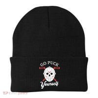 Go Puck Yourself Funny Hockey Beanie thumb 0