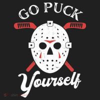 Go Puck Yourself Funny Hockey Beanie thumb 2