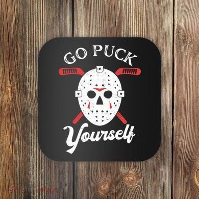 Go Puck Yourself Funny Hockey Coaster
