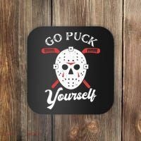 Go Puck Yourself Funny Hockey Coaster thumb 0
