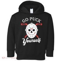 Go Puck Yourself Funny Hockey Toddler Hoodie thumb 0