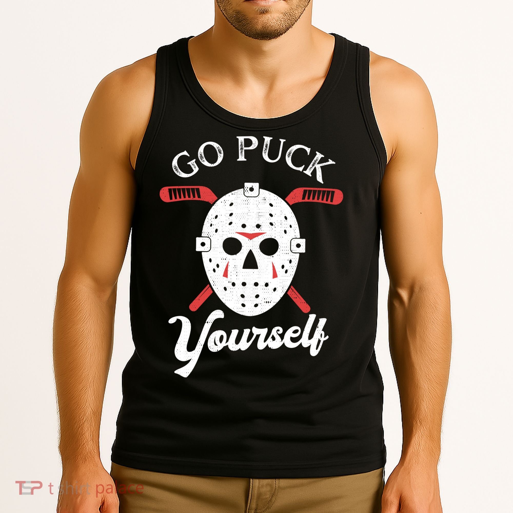 Go Puck Yourself Funny Hockey Tank Top