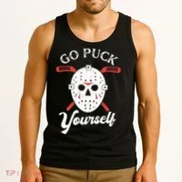 Go Puck Yourself Funny Hockey Tank Top thumb 3