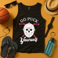 Go Puck Yourself Funny Hockey Tank Top thumb 4