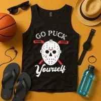 Go Puck Yourself Funny Hockey Tank Top thumb 4
