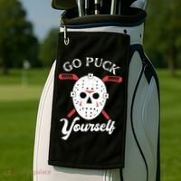 Go Puck Yourself Funny Hockey Golf Towel thumb 2