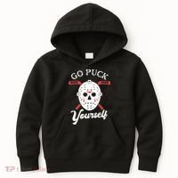Go Puck Yourself Funny Hockey Kids Hoodie thumb 0