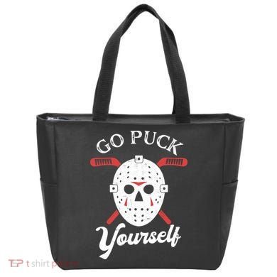 Go Puck Yourself Funny Hockey Tote Bag