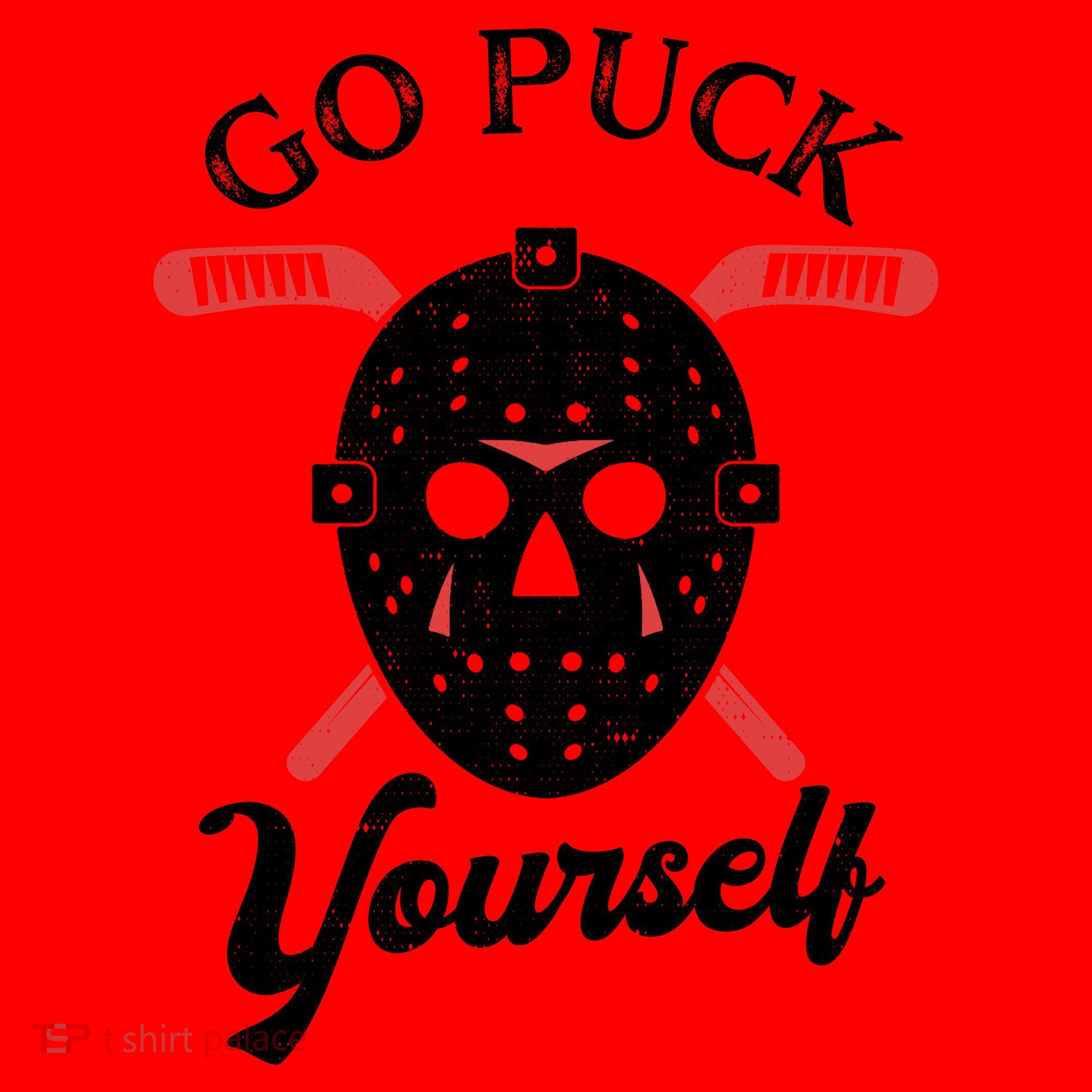 Go Puck Yourself Funny Hockey Santa Hat