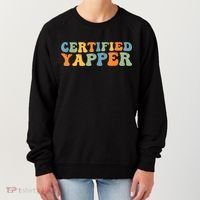 Groovy Professional Yapper Funny Joke For Certified Yapper Women's Sweatshirt thumb 0