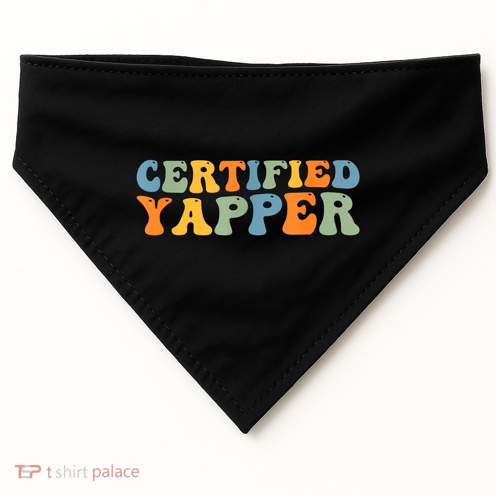 Groovy Professional Yapper Funny Joke For Certified Yapper USA-Made Doggie Bandana
