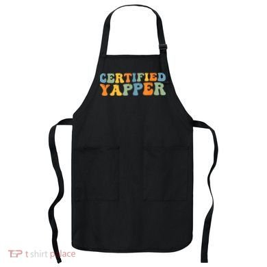 Groovy Professional Yapper Funny Joke For Certified Yapper Apron