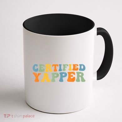 Groovy Professional Yapper Funny Joke For Certified Yapper Coffee Mug back